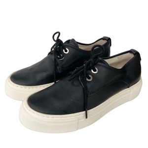 AGL (Attilio Giusti Leombruni) Black Leather Platform Sneakers Size EU36/US5.5-6